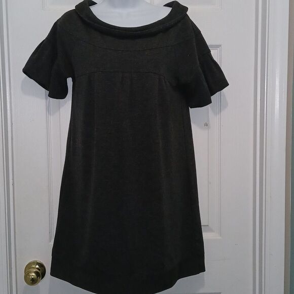 HazelHazel charcoal gray pleated front dress business casual casual  Sz M - Picture 1 of 5
